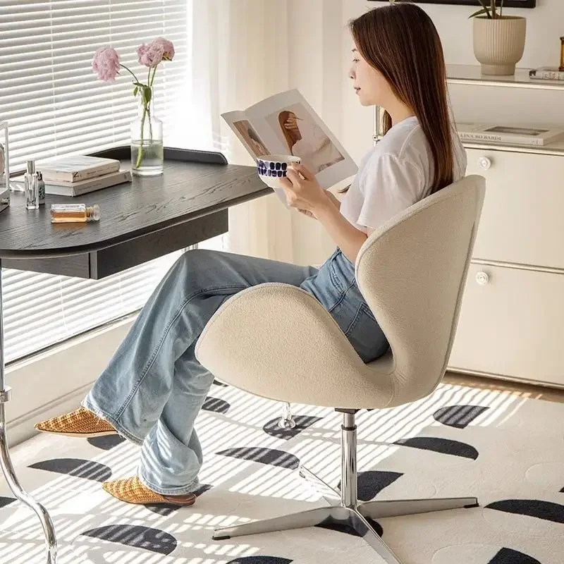 Contemporary Nordic Swan Dining Chair for Modern Home Interiors Swivel Lift Makeup Chair with Nordic Swan Inspired