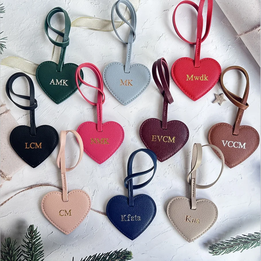 Leather Five-Pointed Star Keychain Pendant Free Custom Initals Car Key Star Decoration Pendant Bag Accessories