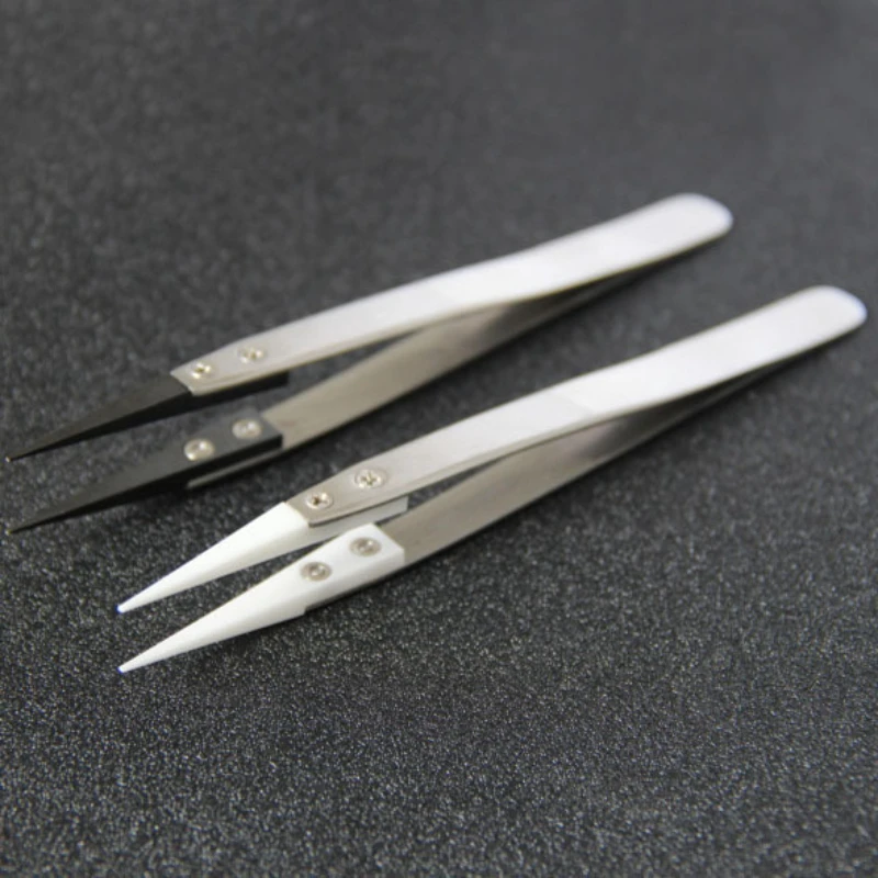 1Pcs High Precision Ceramic Tweezers Heat Resistant Anti static Ceramic