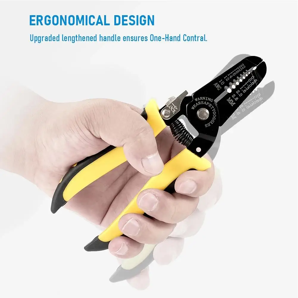 

Hardened Steel Portable Wire Stripper Pliers Crimper Tool Hand Crimping Stripping Cable Cutter Multi Electrician Z2j9