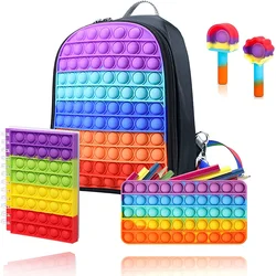 Sac à dos jouet Fidget pour enfants, 5 pièces, avec capuchon de stylo, étui à crayons, fournitures scolaires pour Notebook, ensemble de sacs à bandoulière pour enfants étudiants 