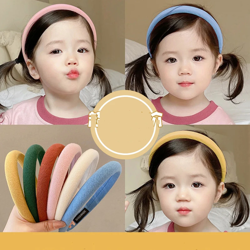 Korean Version New Children's fabric Hair Band Little Girls' Headband Simple HairClip  Kids Hair Accessories Kawaii