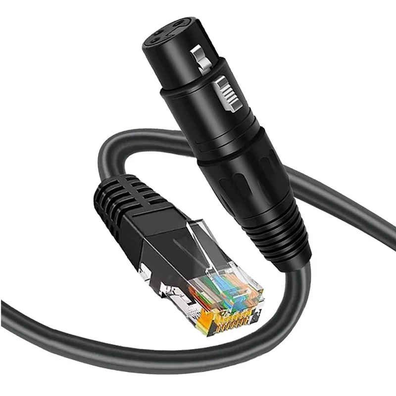 XLR 3핀 - RJ45 네트워크 케이블 어댑터 디지털 오디오 및 비디오 케이블 2코어 암형 신호선 DMX512 XLR - RJ45 커넥터 0.3M
