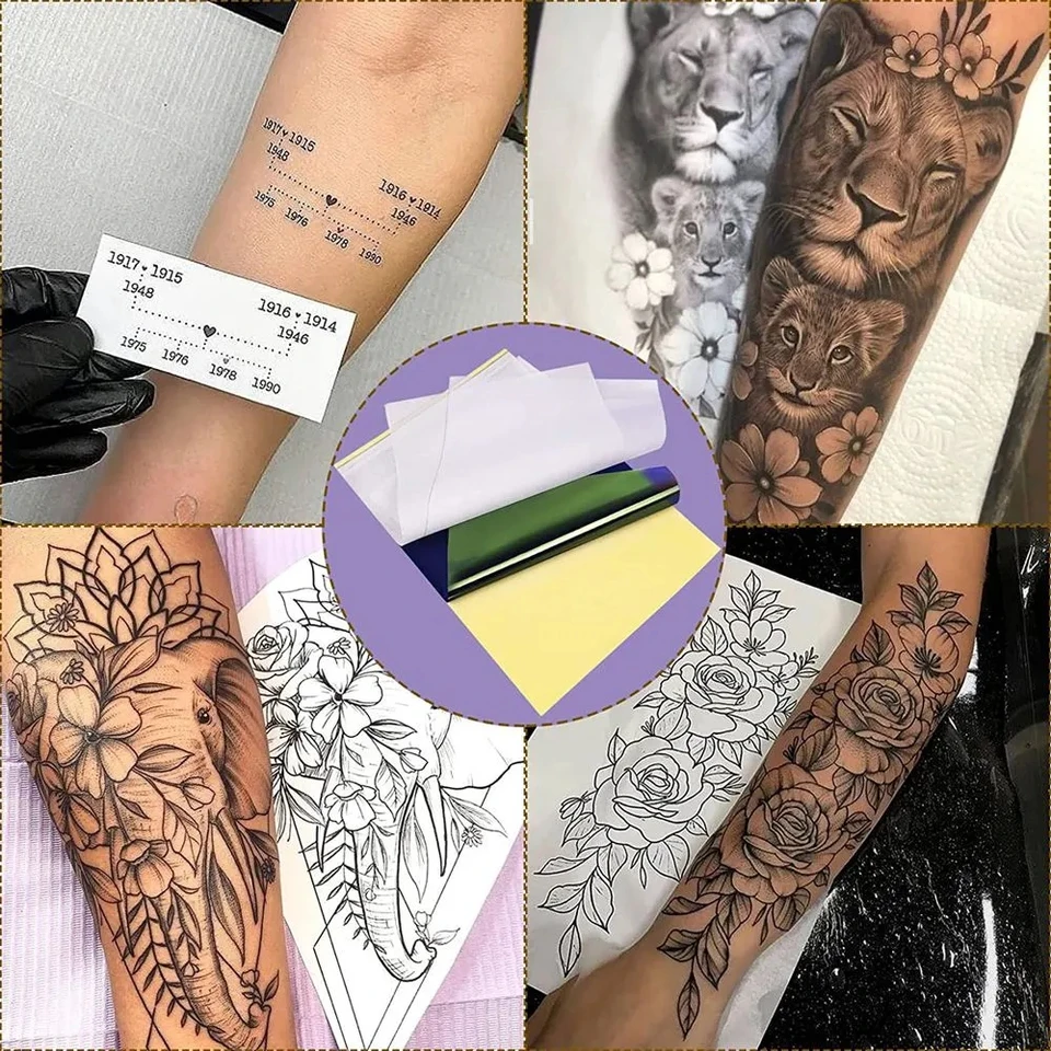 Phomemo M08F Plus Premium Tattoo Transfer papier, professioneel A4- transferpapier voor tatoeages, sjabloonpapier voor tatoeages, compatibel met M08F TP81 M08F Plus tattooprinter, 100 vellen