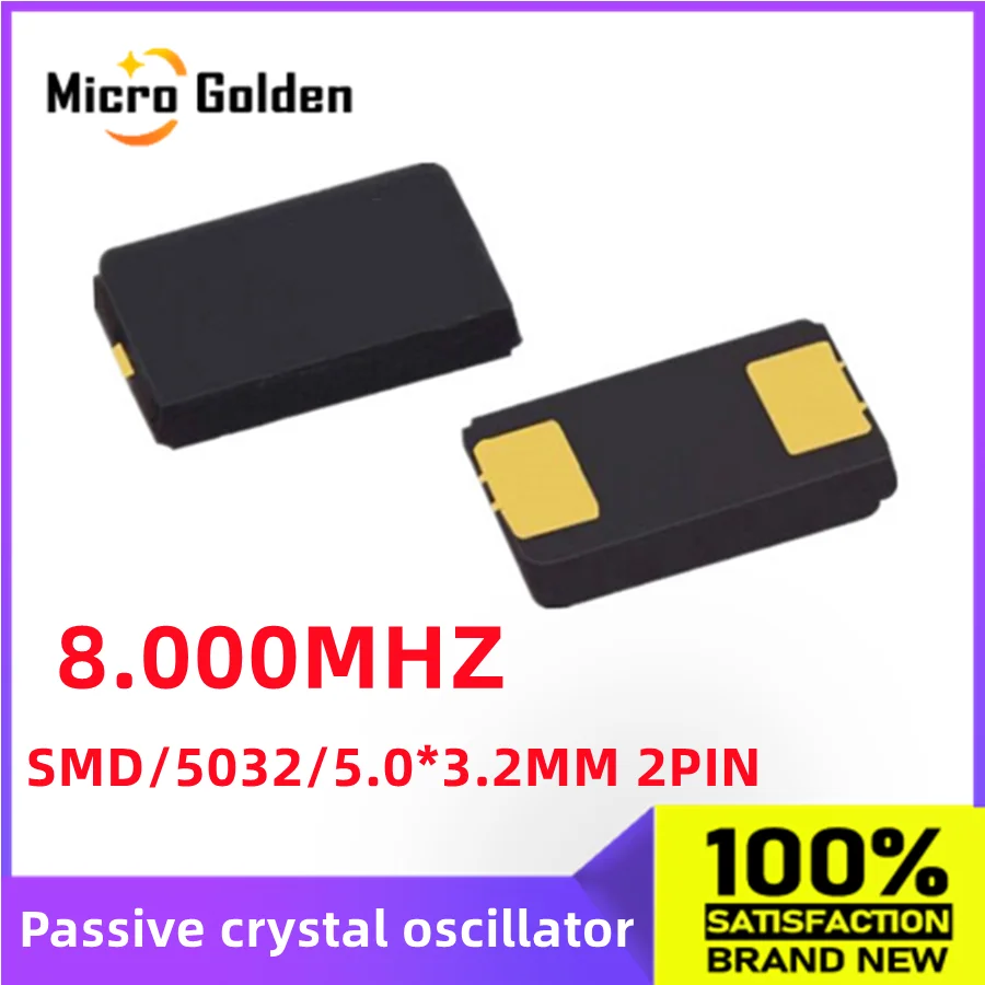 (10pcs) 8M 8MHZ 8.000MHZ 5032 5.0*3.2mm SMD Passive Crystal Oscillator 2pin Quartz Resonator Crystal 5.0X3.2MM 8.000M