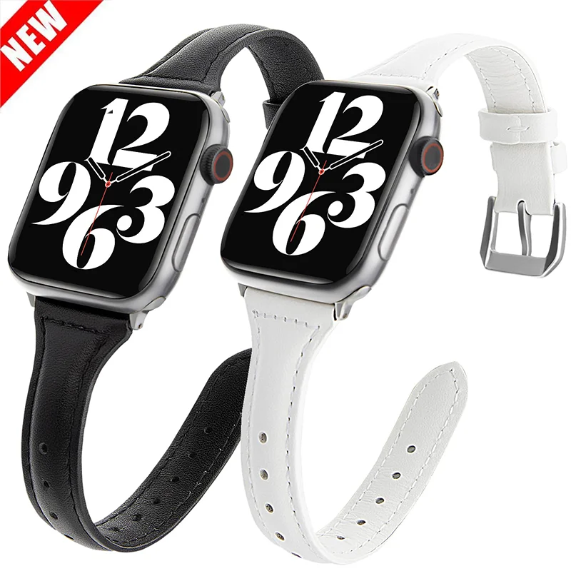 Cinturino In Pelle Sottile Per Cinturino Apple Watch 44Mm 40Mm 41Mm 42Mm 38Mm 49Mm 44Mm Bracciale Apple Watch 8 45Mm Cinturini Ultra 7 Se 3 4 6