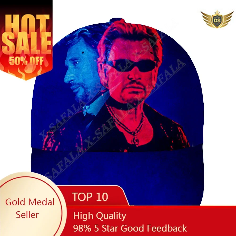 Johnny Hallyday Baseball Cap 3D Printed Snapback Hat Men Women Adult Sports Headwear Outdoor Sports Sun Visor-2