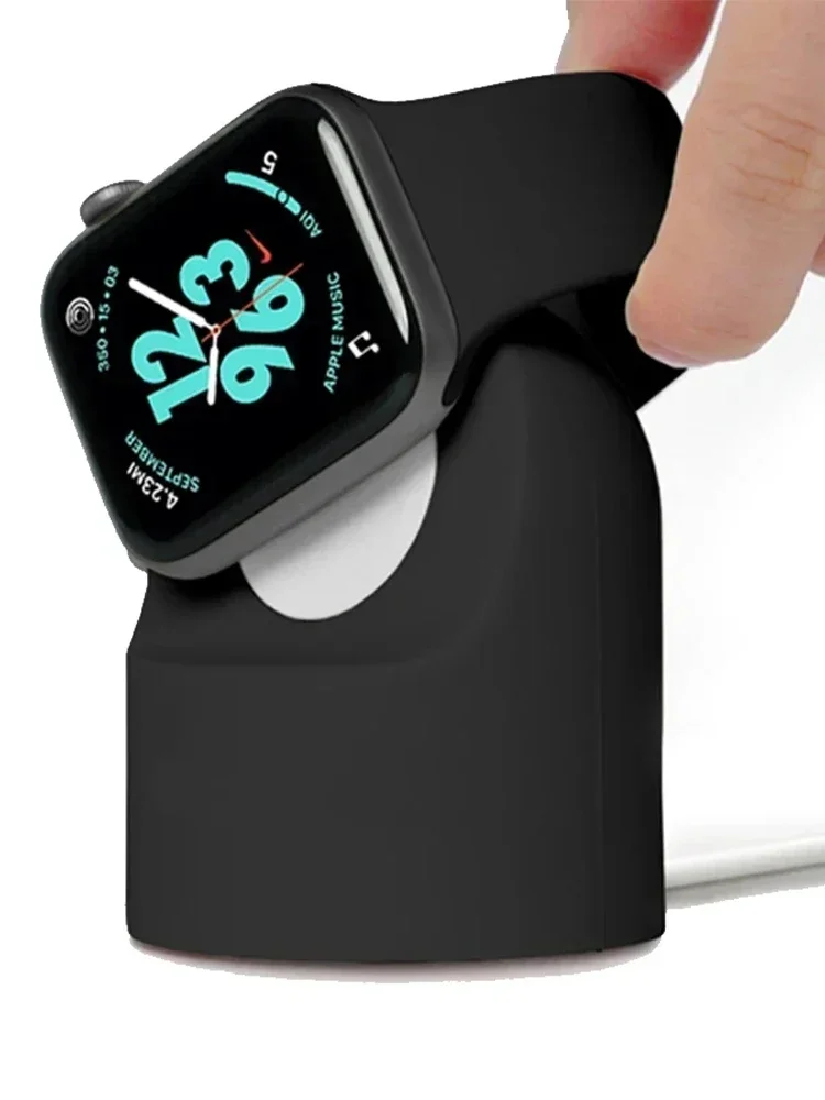 Silicone charger stand for Apple Watch Series 7 6 5 4 3 2 SE Bracket iWatch night dock charging desktop holder apple watch charger stand apple watch charging bracket