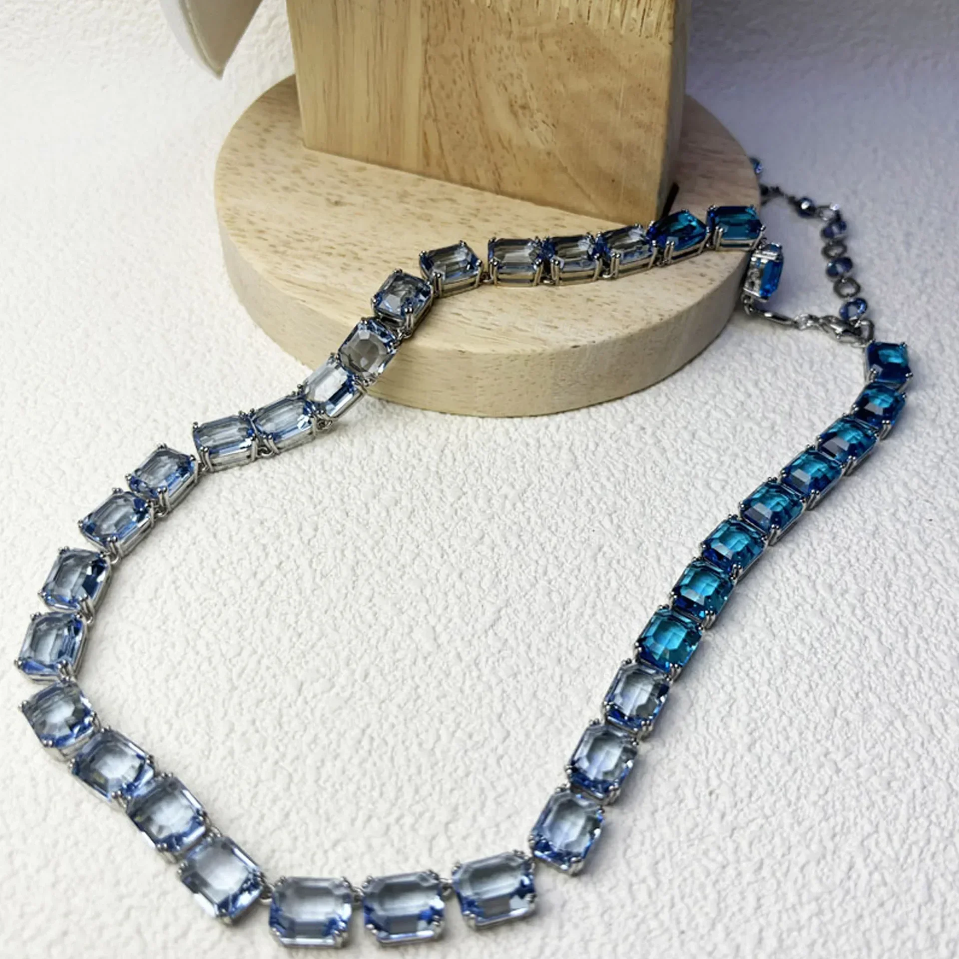 2025 New Original High-end Jewelry Set Fashion Square Cut Crystal Luxury Brand for Women Necklace Bracelet Ring Memorial Gift 2