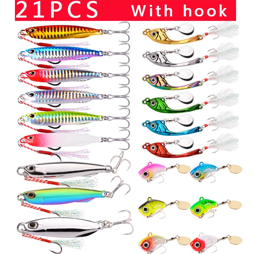 

21 шт., металлическая рыболовная приманка-блесна