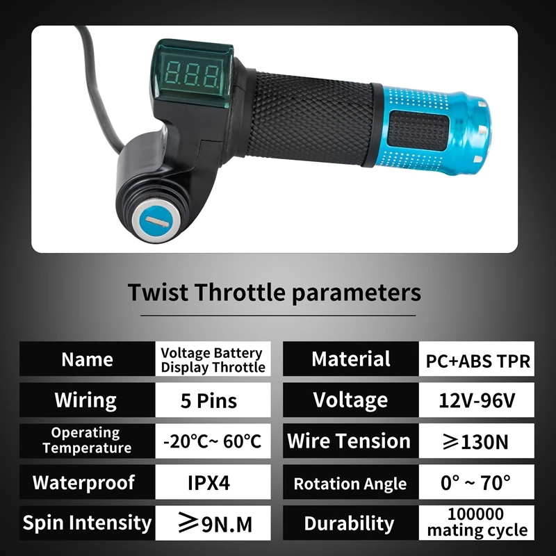 Electric Bicycle Throttle Accelerator Handle - Universal Voltage Compatibility