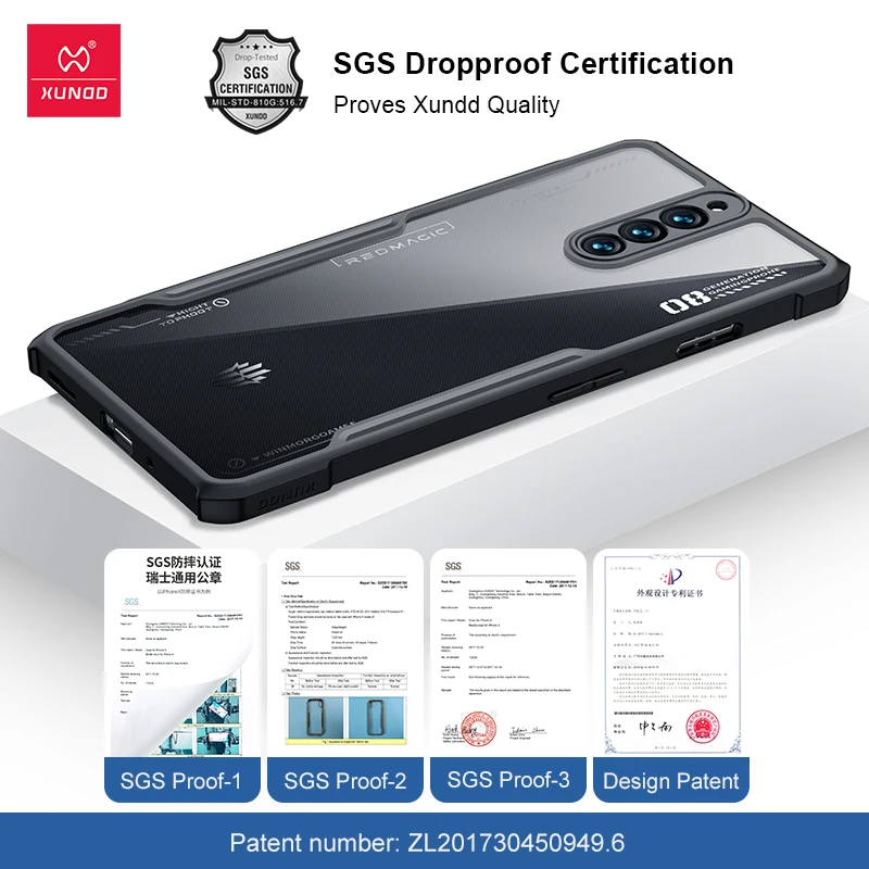 Xundd-Nubia redmagic用耐衝撃ケース 9 8s pro plus用保護ケース