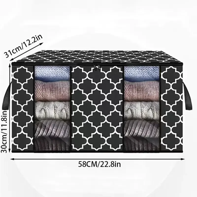 Description Picture 4 of item1pc Visible Window Wardrobe Storage Bag, Moisture-proof Cotton Quilt Storage And Finishing Bag, Clothing Moving Bag