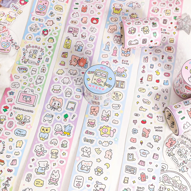 Cute Animal Washi Tape Decoration Scrapbooking DIY Collage Album Photocard Diary Journal Hand Account Masking Tapes Stationery
