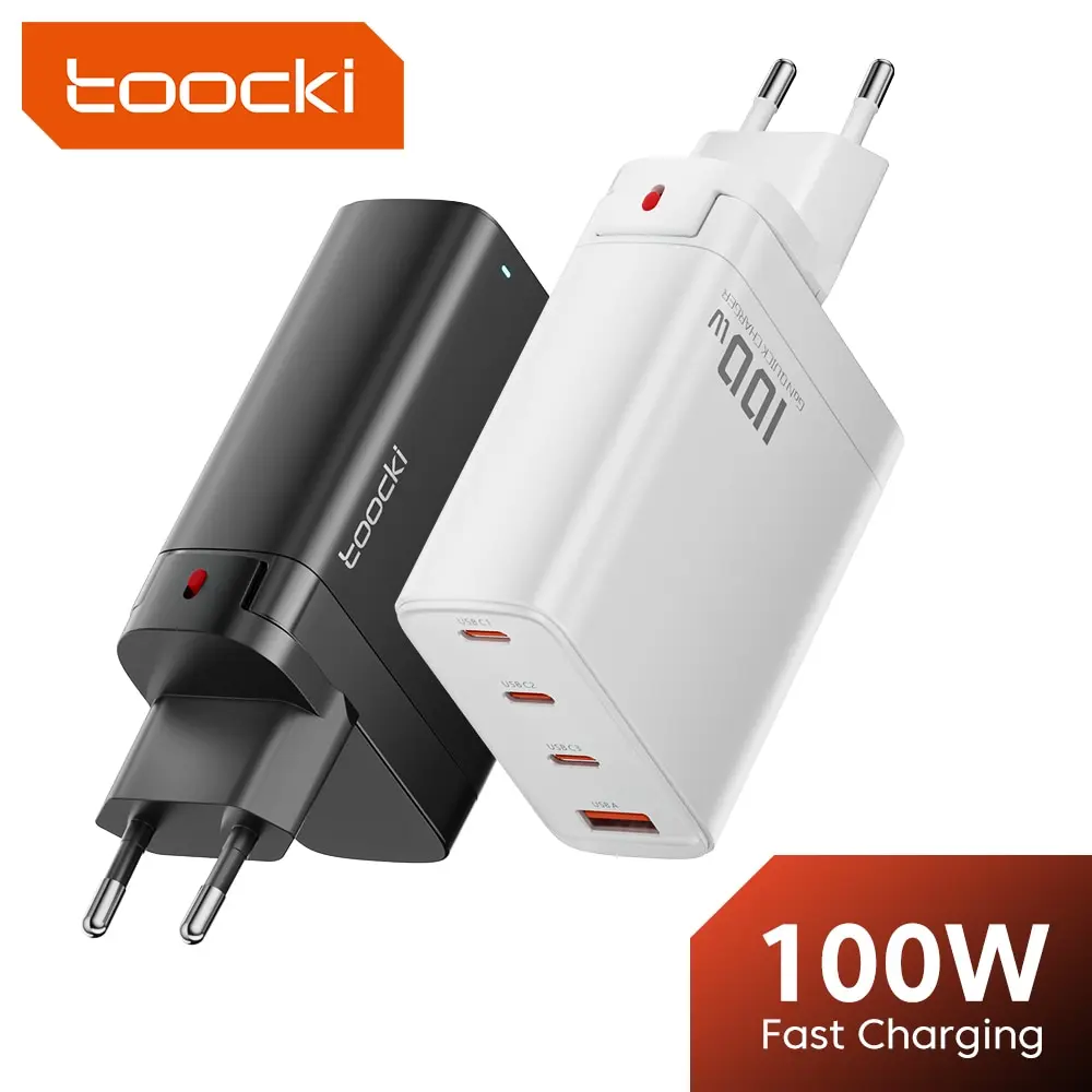  Toocki USB C GaN Charger PD Quick Charger 100W Fast Charging Charger For iPhone 14 13 12 11 Pro Max QC3.0 Type C Charger Adapter 
