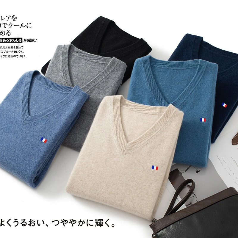 Cashmere Sweater Pullover V-Neck Men's Autumn Winter Cashmere Woollen  Warm Jumper Pull Homme Man Hombres Sweater Plus Size 5XL 3