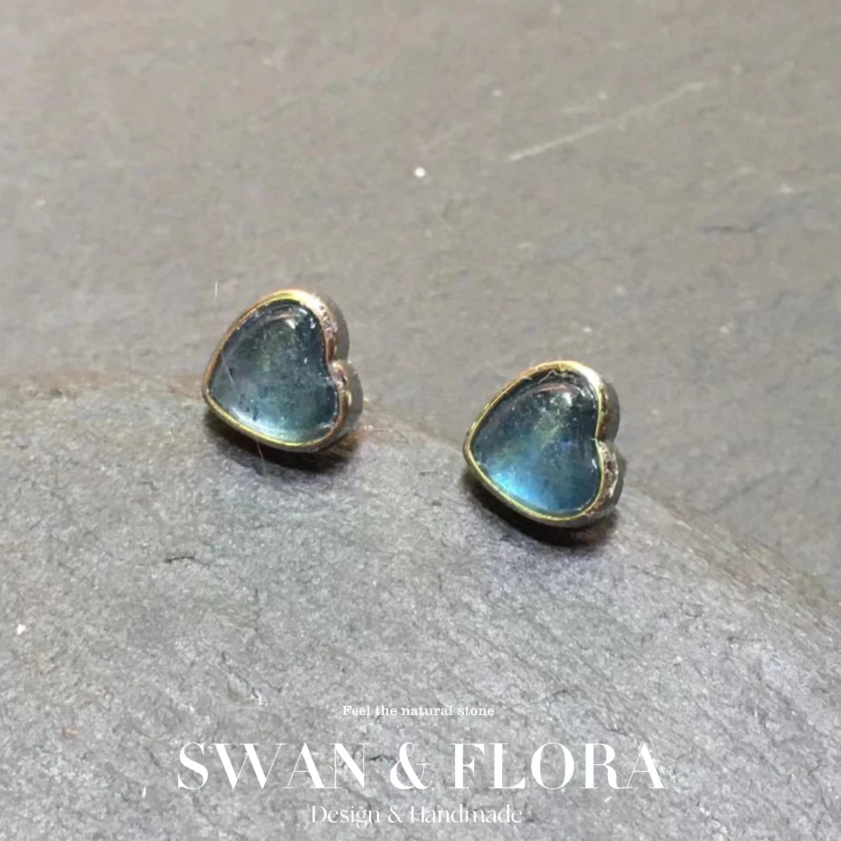 

Natural Aquamarine 925 Sterling Silver Stud Earrings Heart Shape for women Jewelry Gift Healing Gemstone Earrings Fashion Fine