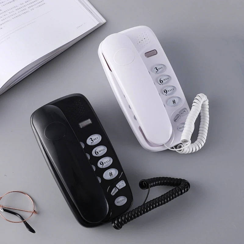 Wall-Mounted Telephone with Call Light and Redial