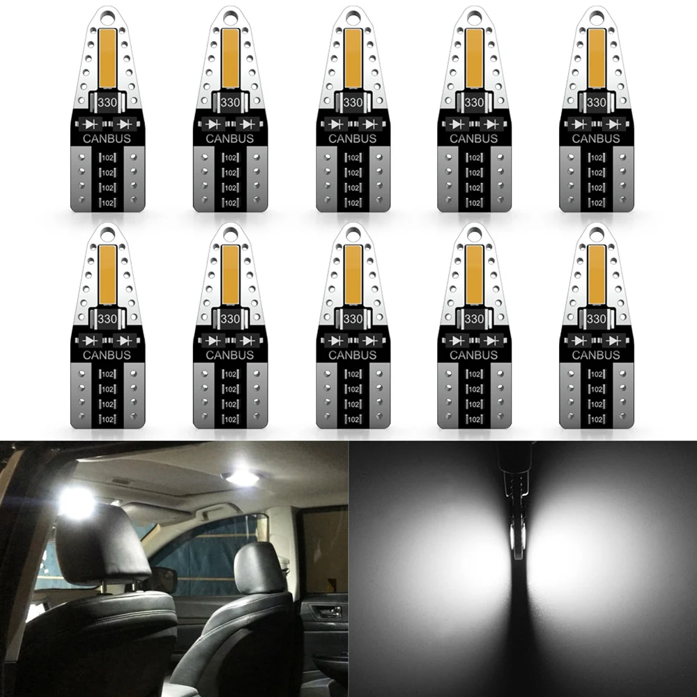 

10x T10 Car Interior Bulb W5W Led Bulb 194 168 Light Reading Light For Ford Focus 2 3 Fiesta MK2 MK3 Mondeo MK4 Fusion Ranger
