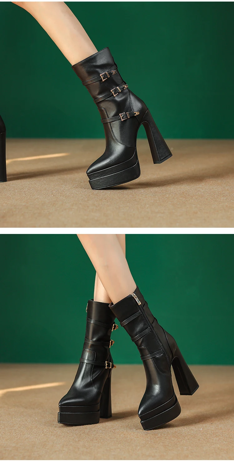 ankle platform high heel boots