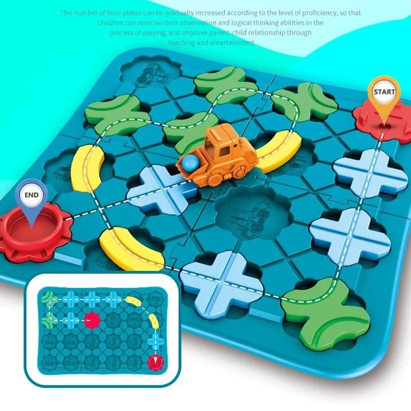 Logical Road for Kids Marble Run Montessori Puzzle Car Track Toy Race Car Rail Blocks Track Rail Building Construction Game - Image 5