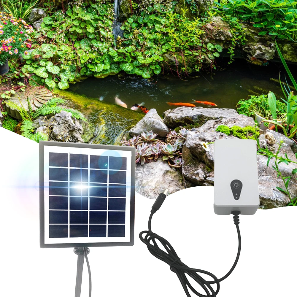 6V 2W Solar Oxygen Pump Battery Powered Aquarium Oxygen Aerator Fishing Aerator for Garden Fish Tank Outdoor Pool Pond