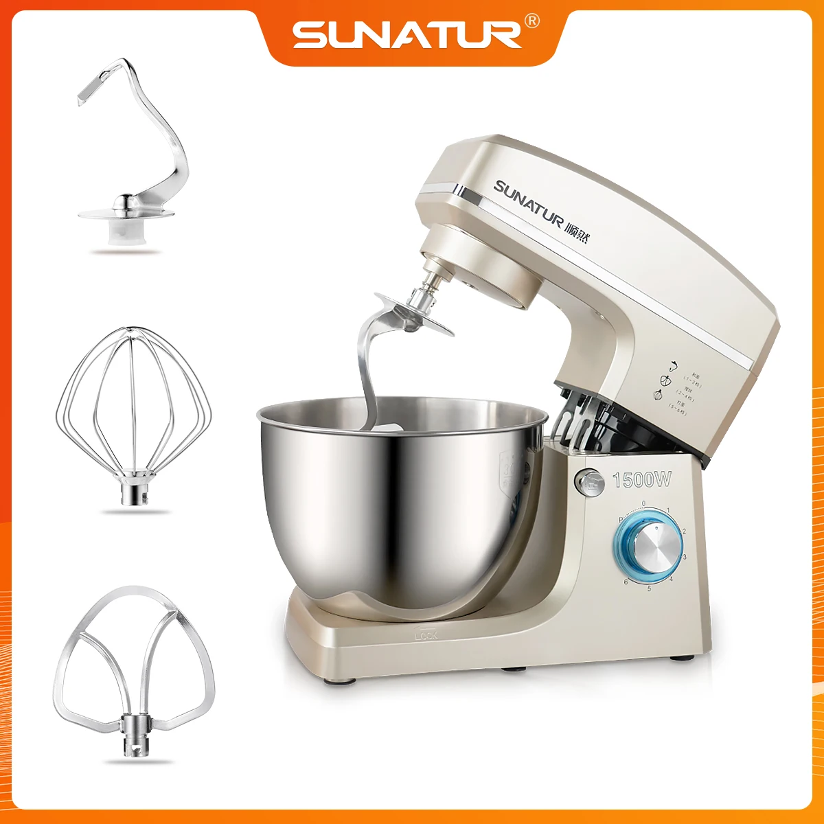 SUNATURStandMixerElectricFoodCrusher8LFoodProcessorsHomeAppliance1500WMixer
