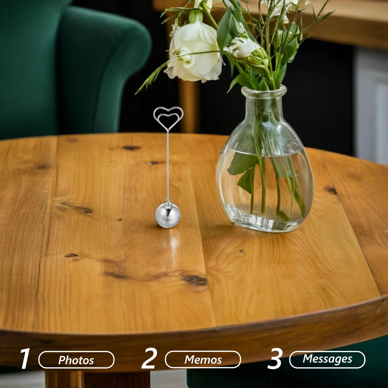 금속 베이스 사진 클립 분리형 크리에이티브 데스크탑 메모 홀더 사진 디스플레이 클립 사무실 메모 홀더 웨딩 테이블 번호 스탠드