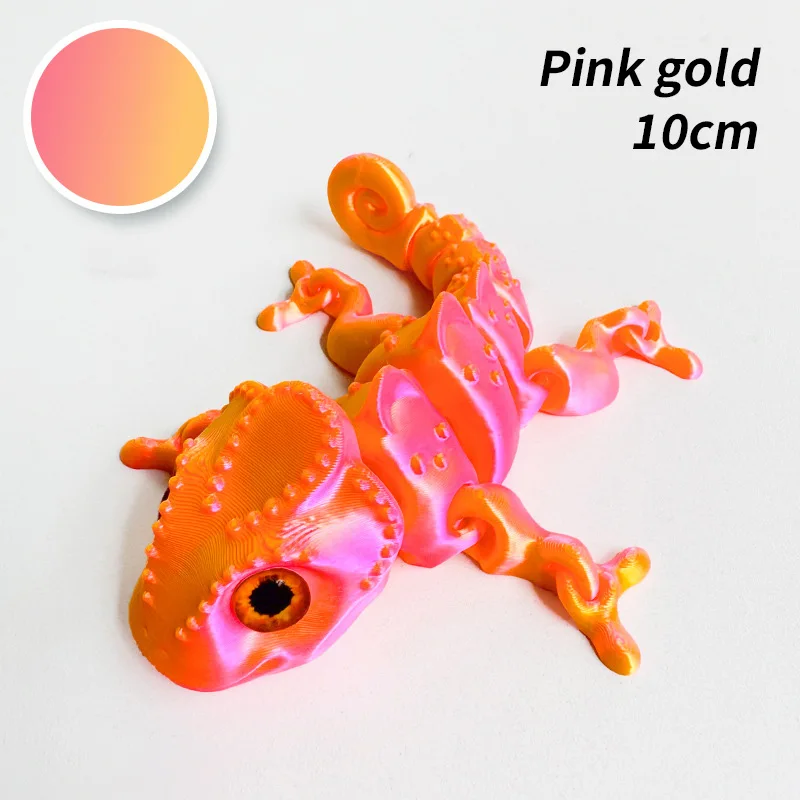 Multicolor Chameleon Dragon Ornaments - Articulated Cartoon Figurine for Home Décor and Unique Gifts