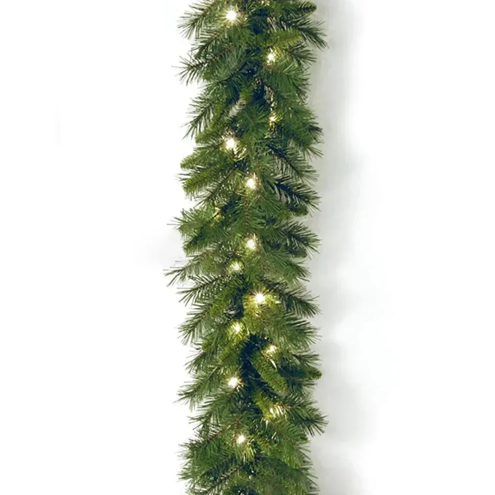 Guirnalda de enredadera de pino navideña de 1,8 m con bayas rojas, decoración de puerta de pared de ratán para fiestas en el hogar, adornos para árboles de Navidad, corona navideña
