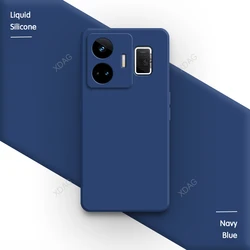Premium Liquid Silicone Phone Case with Lens Protection - Durable Back Cover for Realme GT Neo 5 240W (Navy Blue)