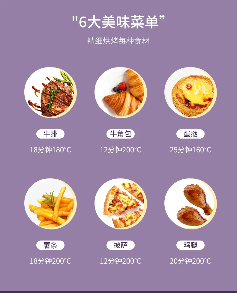 Description Picture 5 of item8L 1400W Hot Air Fryer Oil Free Home Oven Fully Automatic Smart LCD Touch Screen 110V 220V Electric Deep Frye French Fries