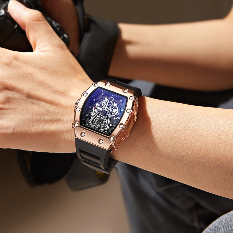 Buitenlandse Handel Horloge Grote Wijzerplaat Voor Mannen Kwarts Waterdicht Sport Vierkant Lichtgevend Horloge Voor Mannen