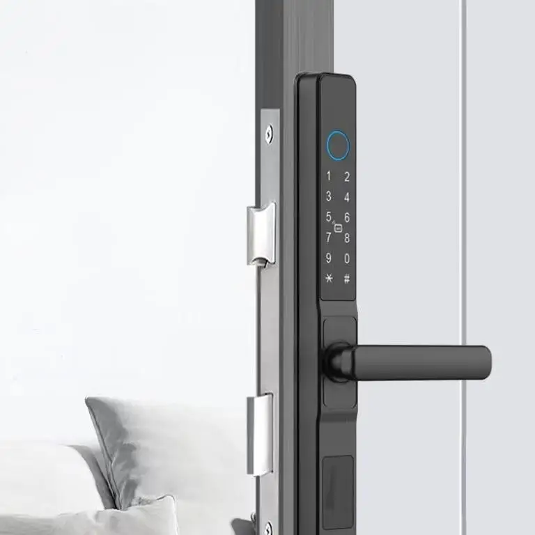 HIFAM Fingerprint Door Lock, TUYA APP Control Smart Door Lock with Handle Electronic Digital Lock with Keypad