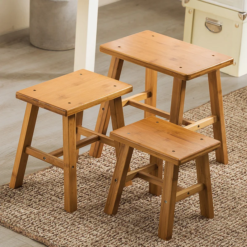 Простые и удобные обеденные стулья из бамбукового материала, кухонный стул, Многофункциональный стул для ног, детское кресло с прочной нагрузкой