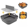 Silicone Air Fryer Tray with Divider Plate Reusable Non-Stick Baking Mat for Oven  Fried Chicken Dishwasher-Safe 2