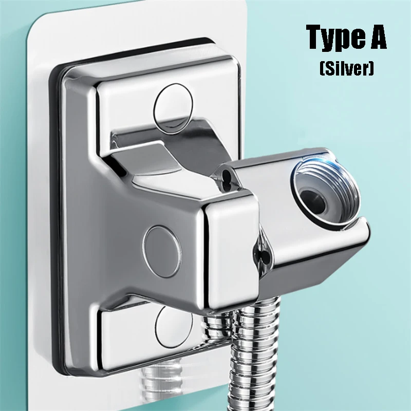 Shower Head Holder Adjustable Wall Mounted Shower Holder Self-Adhesive Showerhead Handheld Bracket Bathroom Accessories 1pc showerhead holder,shower bracket,shower holder