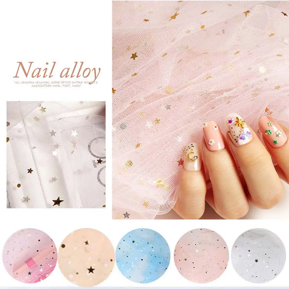 1 PC Showing Tools Star Gauze Photo Props Nail Art  Display Stand Lace Mesh Cloth Manicure Photography Background