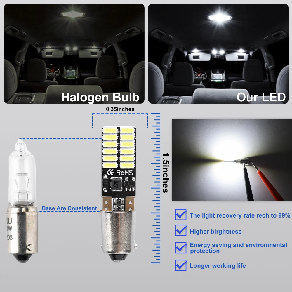 ƿ A3 8V 2013-2018 Canbus   BAX9S H6W 64132 LED   ڵ     , 2 