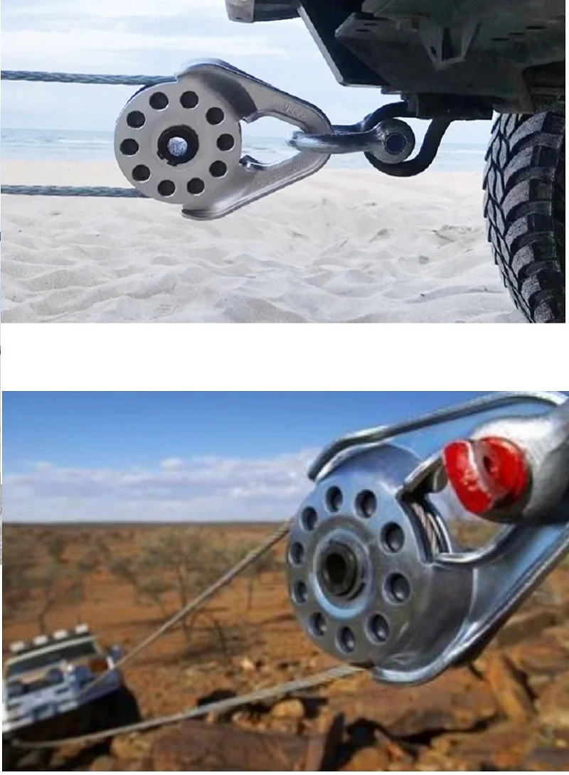 8t-12ton Offroad Winde bewegliche Riemens cheibe Scheibe Snatch Block Schiene Fahrzeug Umrüstung Rettungs anhänger Seil Winde Seil Haken – Detail 10