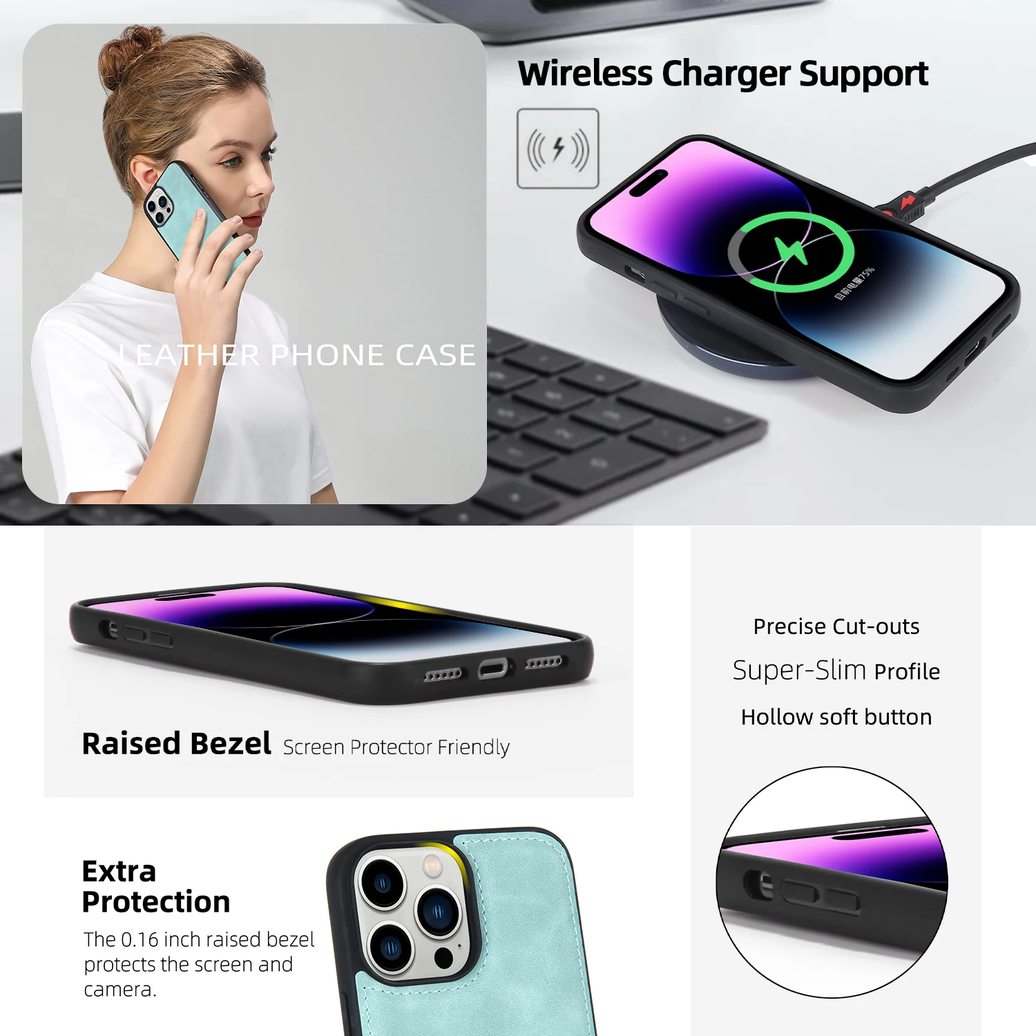 Elegant Flip Leather Case with Multifunctional Magnetic Wallet Cover