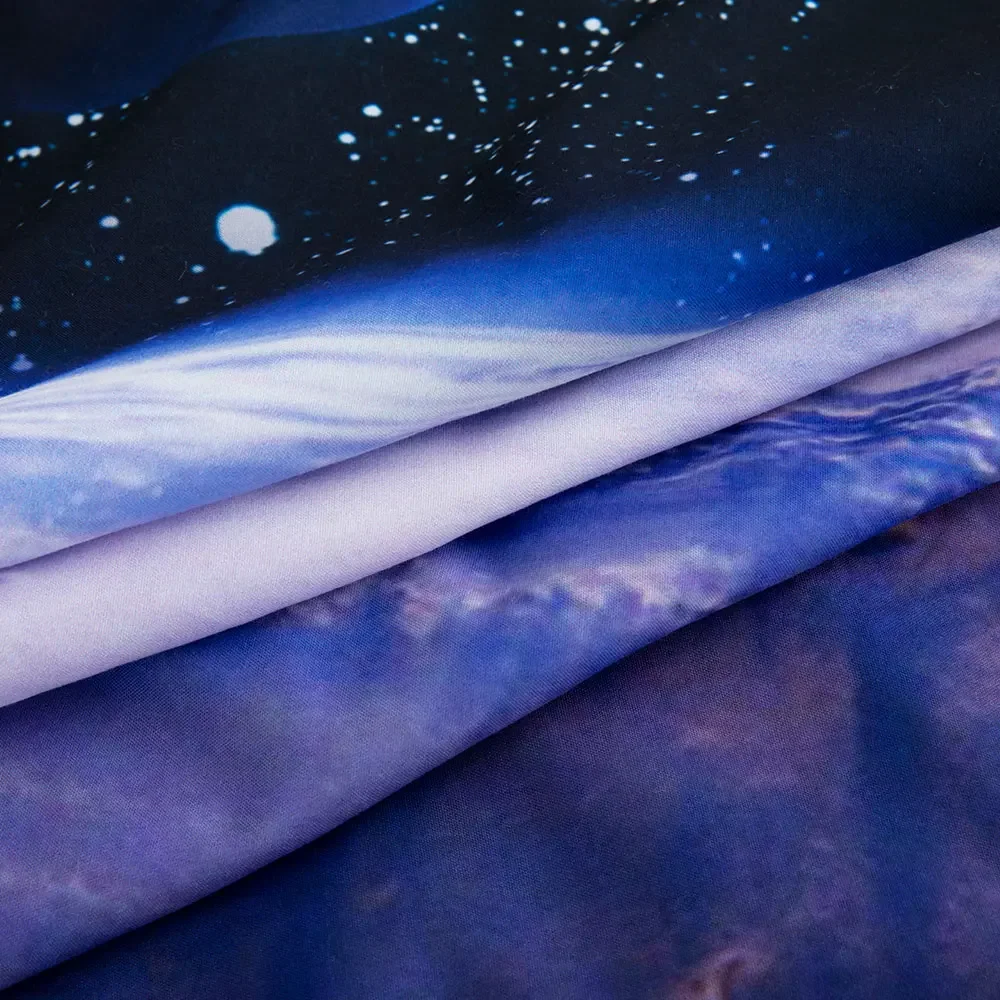 Wolf Bedding Sets,3D Galaxy Wolf Blue Moonlight Queen/Full/Twin/King Size 3 Pieces Duvet Cover,Teens Quilt Cover Comforter Cover