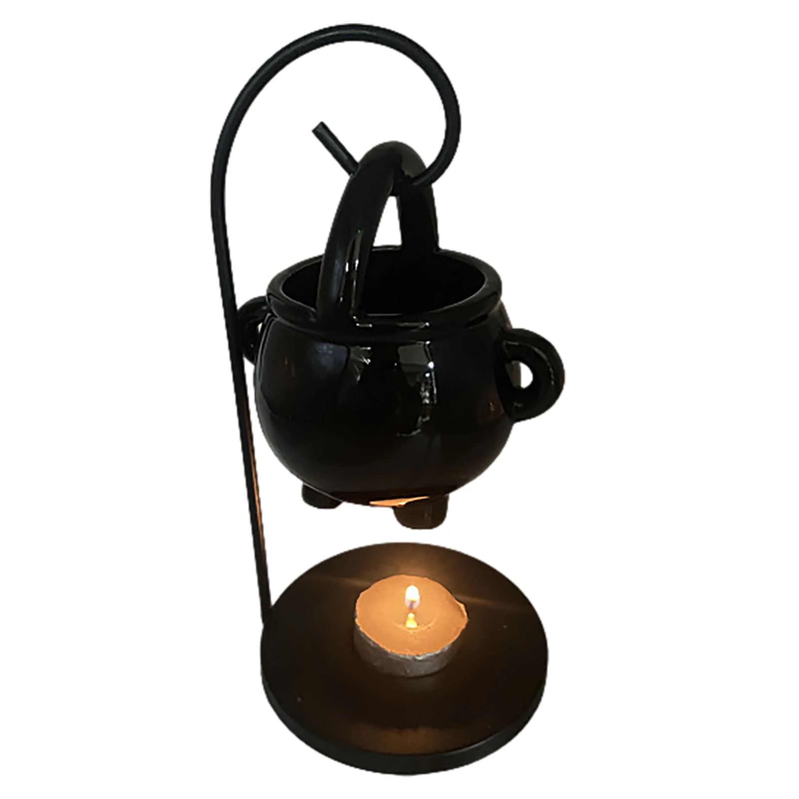 Hanging Witch Cauldron Oil Burner Witch Caldron Pot Candle Holder Smudging Incense Burning Essential Oil Diffuser for Home Decor