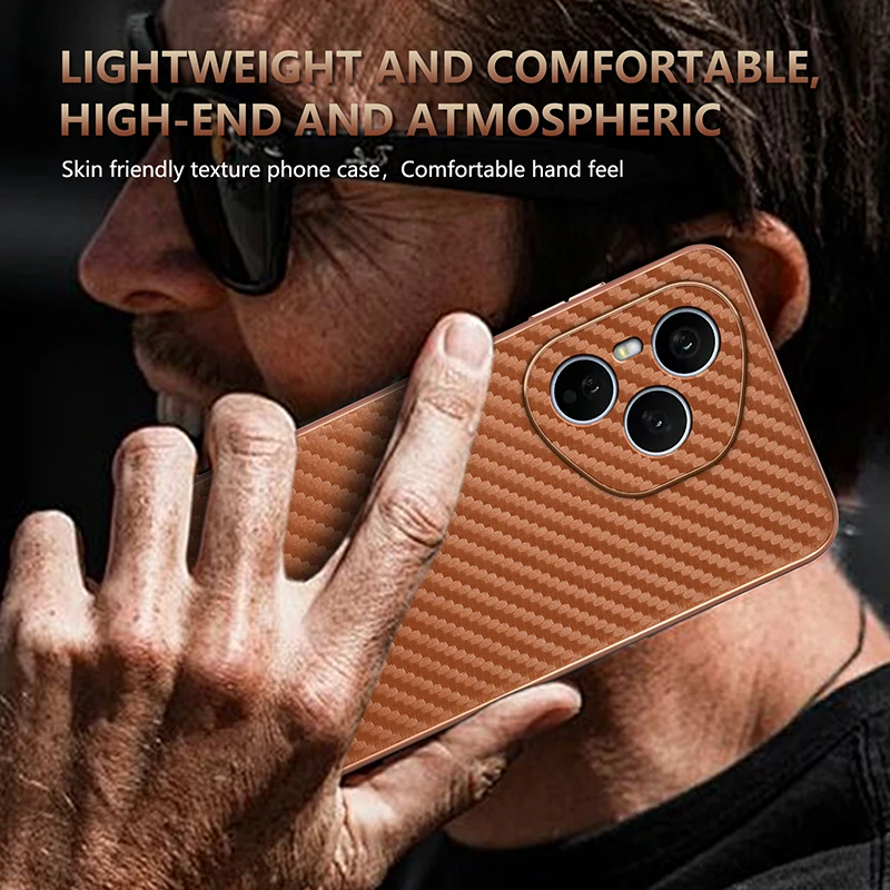 Luxury PU Plating Carbon Fiber Protective Back Cover Case