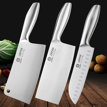 1-7 pieces Set of chef knives Set of knives with hollow handle kitchen knives to slice the house in stainless steel cutting knife for meat cleaver 1