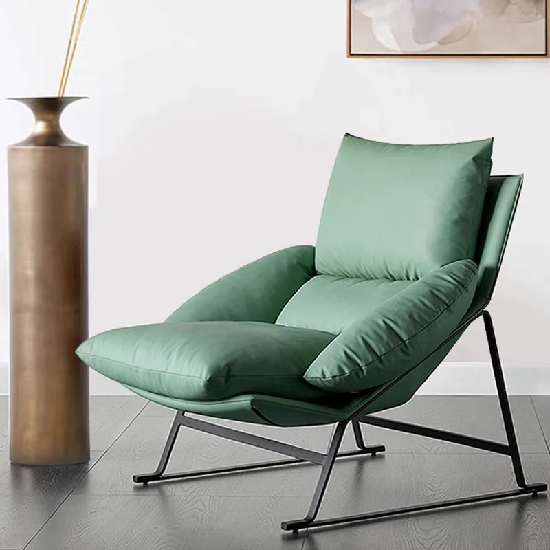 

Lazy Sofa Living Room Chairs Modern Luxury Leather Office Designer Lounge Chair Office Nordic Bedroom Poltrona Salon Furniture