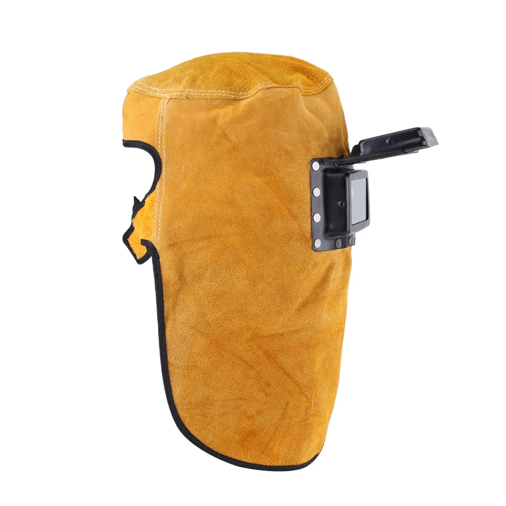 Nuova maschera per casco per saldatura traspirante resistente al calore con lente Maschera per saldatore Maschera per saldatura in pelle Occhiali Filtro Cappello protettivo маsku - immagine 5