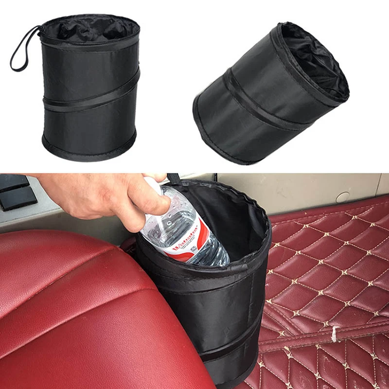 Car Trash Can With Lid Garbage Bag for Vehicle Portable Leak WaterProof  Foldable