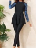 Front Zipper Surfing Swimsuit Dress & Beach Pants 2026 Women 2-Piece Sun Protection Swimwear Female Sport Diving Swimming Suits