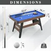 4.5Ft Pool Table, Portable Billiard Table for Kids and Adults, Mini Billiards Game Tables W/ 2 Cue Sticks, Full Set of Balls 5